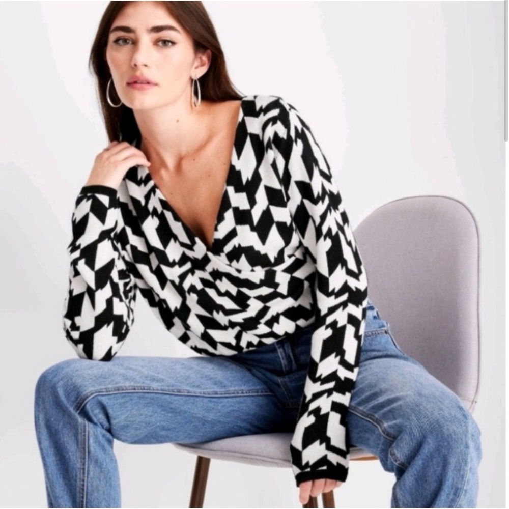 Future Collective Kahlana Barfield Brown Asymmetrical Pullover Crop Sweater